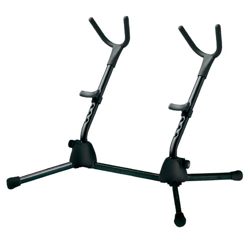 K&M 14320 Standaard voor twee saxofoons, altsax en tenorsax