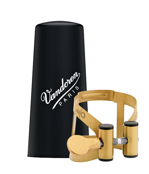 Vandoren 'M/O' LC56AP Ligature Aged Gold+Plst Cap voor Sopraan