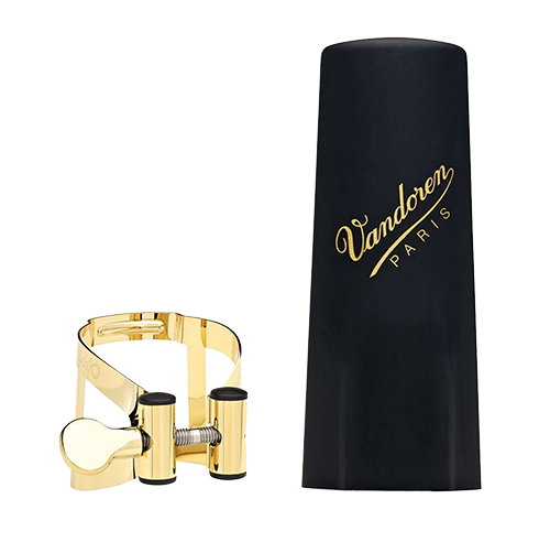 Vandoren 'M/O' LC56DP Ligature Goudgelakt+Plst Cap voor Sopraan