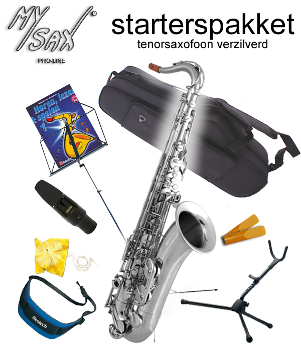 MySax Pro-line Tenor Beginner Set Silver Plated