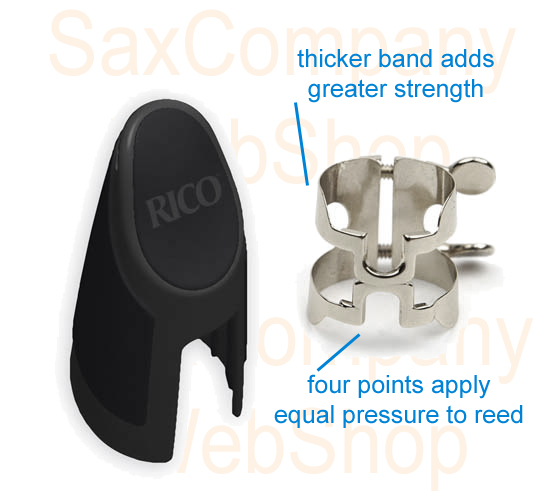 Rico H-Ligature Silver Plated and cap for Altosaxophone
