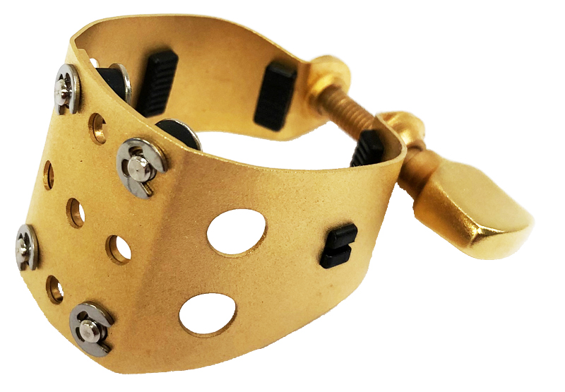 Saxxas SS HR SG Satin Gold Rietbinder voor Ebonieten Sopraan  Mondstuk